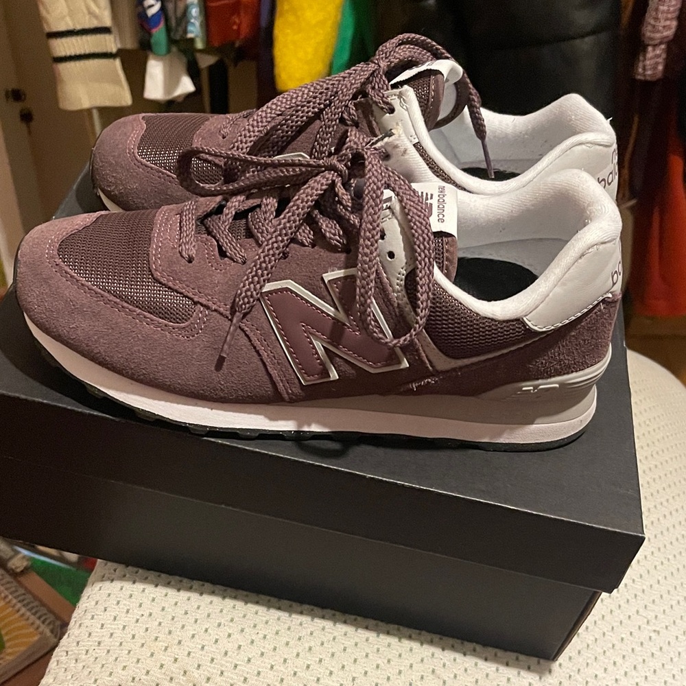 New Balance Maroon and White Sneakers